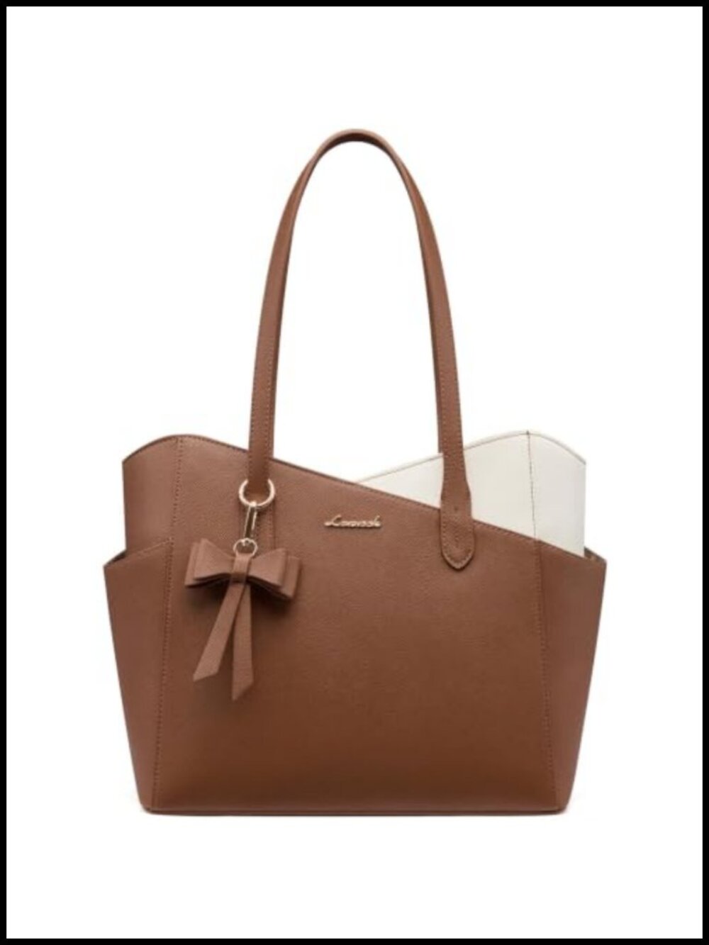 Structured PU Leather Tote Purse Satchel Shoulder Bag